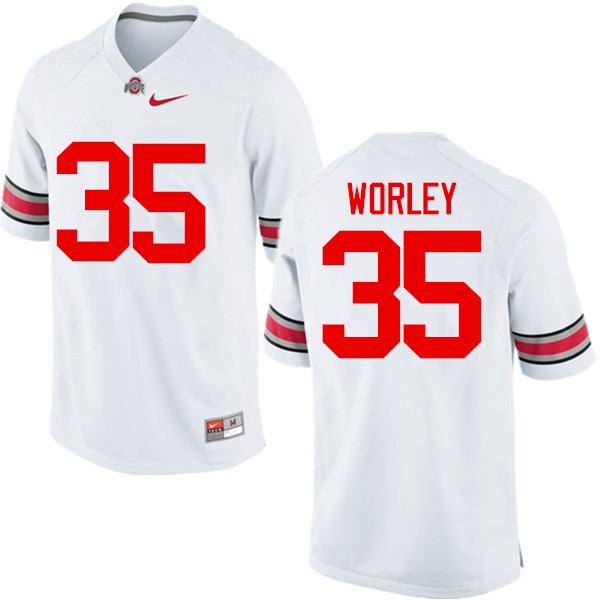 Ohio State Buckeyes #35 Chris Worley Men Embroidery Jersey White
